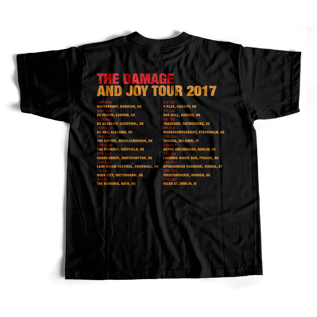 Damage & Joy Sept 2017 Tour Tee